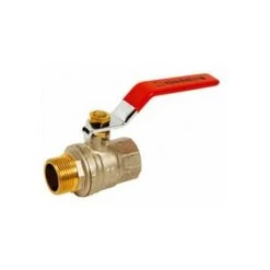 Vanne à Sphère Laiton PN40 Mâle Et Femelle Avec Poignée Acier Plate Rouge, 08X13 Sferaco