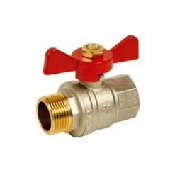 Vanne à Sphère Laiton PN40 Mâle Et Femelle Avec Manette Papillon Rouge, 12X17 Sferaco