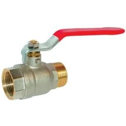 SFERACO Robinet Boisseau Sphérique Laiton MF Batiment 50x60 P.rouge Pi PN 25 - Rouge