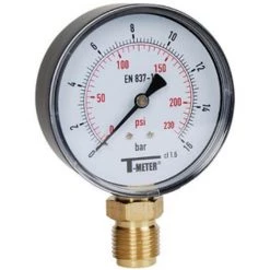 Manomètre ABS à Cadran Sec RADIAL Mâle 1/2" (15/21) - Ø80 - 0 à 40 Bar - Sferaco