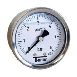 Manomètre Boitier Inox à Bain De Glycérine AXIAL Mâle 1/4" (8/13) - Ø50 - Pression -1 / 1 Bar - Sferaco