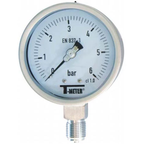 Manomètre TOUT Inox à Cadran Sec RADIAL Mâle 1/2" (15/21) - Ø100 - Pression 0 / 4 Bar - Sferaco 3 Manomètre TOUT Inox à Cadran Sec RADIAL Mâle 1/2" (15/21) - Ø100 - Pression 0 / 4 Bar - Sferaco