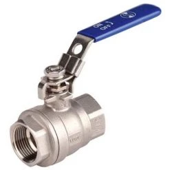 Vanne à Sphère INOX Passage Intégral Femelle/Femelle Ø 4" (102/114) - Poignée Bleue - Gamme Initiale - Sferaco