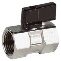 Mini-vanne Laiton Nickelé Avec Trou De Décompression Femelle Femelle 1/2" (15/21) - Sferaco