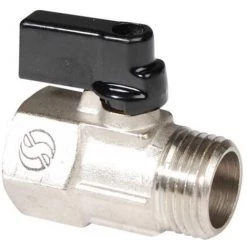 Mini-vanne Laiton Nickelé Mâle Femelle 1/4" (8/13) - Sferaco