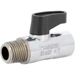 Micro-vanne Laiton Chromé Mâle Femelle 1/8" (5/10) - Sferaco