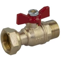 Robinet Avant Compteur Droit Mâle 1/2" (15/21) - Écrou Tournant 1/2" (15/21) - Longueur 68mm - Sferaco