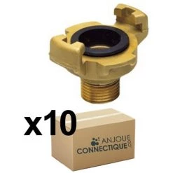 SFERACO 10 Raccords Express Laiton à Visser Mâle 3/4" (20/27) Avec Joint NBR
