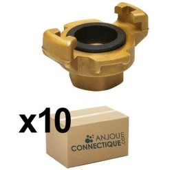 SFERACO 10 Raccords Express Laiton à Visser Femelle 3/4" (20/27) Avec Joint NBR