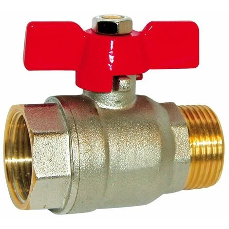 SFERACO Vanne Boisseau Sphérique - Laiton - Male Femelle - Poignée Papillon Rouge 12x17 3 SFERACO Vanne Boisseau Sphérique - Laiton - Male Femelle - Poignée Papillon Rouge 12x17