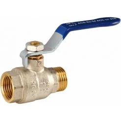 SFERACO Vanne Boisseau Sphérique - Laiton - Male Femelle - Poignée Plate Bleue 15x21