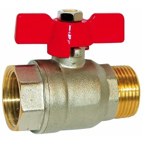 SFERACO Vanne Boisseau Sphérique - Laiton - Male Femelle - Poignée Papillon Rouge 26x34 3 SFERACO Vanne Boisseau Sphérique - Laiton - Male Femelle - Poignée Papillon Rouge 26x34