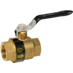 Vanne à Sphère Laiton FF 1"1/4(33/42) ACS Avec Clapet Anti-retour BALLSTOP - Sferaco