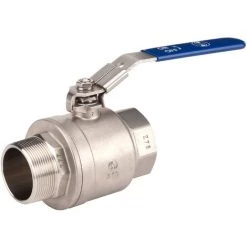 Vanne à Sphère INOX Poignée Plate Bleue PN63 - Mâle Femelle 1/4" (8/13) - Sferaco