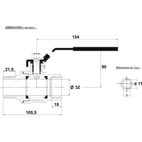 Vanne à Sphère INOX Poignée Plate Bleue PN50 - Mâle Femelle 1"1/4 (33/42) - Sferaco 4 Vanne à Sphère INOX Poignée Plate Bleue PN50 - Mâle Femelle 1"1/4 (33/42) - Sferaco – Image 2