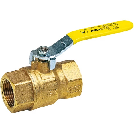 SFERACO Vanne D'arrêt NF Laiton PN5 Série Gaz F/F 2" (50/60) Poignée Jaune 3 SFERACO Vanne D'arrêt NF Laiton PN5 Série Gaz F/F 2" (50/60) Poignée Jaune