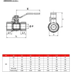Vanne D'arrêt NF Laiton PN5 Série Gaz F/F 1" (26/34) Poignée Jaune - Sferaco -SFERACO Soldes 3582735 2