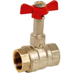 Vanne D'arrêt F/F ACS 3/4" (20/27) Manette Papillon Avec Prolongateur - Sferaco