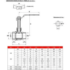 SFERACO Vanne D'arrêt M/F ACS 1/2" (15/21) Manette Papillon Avec Prolongateur -SFERACO Soldes 3582768 2