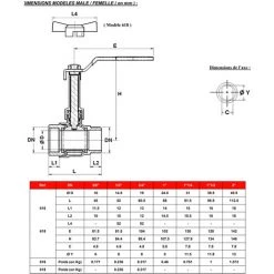SFERACO Vanne D'arrêt M/F ACS 3/4" (20/27) Manette Papillon Avec Prolongateur -SFERACO Soldes 3582769 2