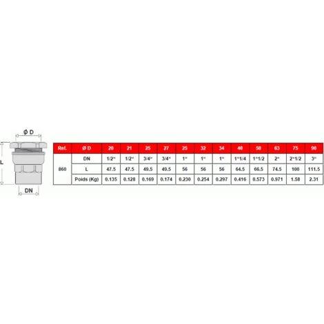 SFERACO Raccord DECA Laiton Tube PE Ø50 - Droit Femelle 1"1/2 (40/49) 5 SFERACO Raccord DECA Laiton Tube PE Ø50 - Droit Femelle 1"1/2 (40/49) – Image 3