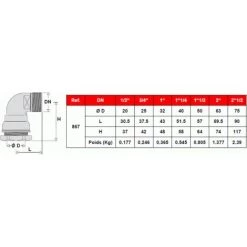 SFERACO Raccord DECA Laiton Tube PE Ø32 - Coudé Mâle 1" (26/34) -SFERACO Soldes 5025381 3