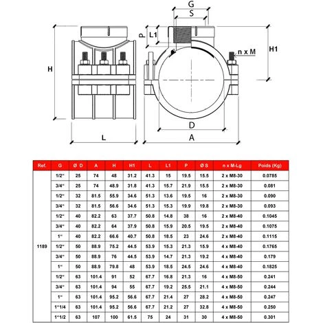 SFERACO Collier De Prise En Charge Pour Tuyaux PE Et PVC Ø40 - Femelle 1/2" (15/21) 4 SFERACO Collier De Prise En Charge Pour Tuyaux PE Et PVC Ø40 - Femelle 1/2" (15/21) – Image 2