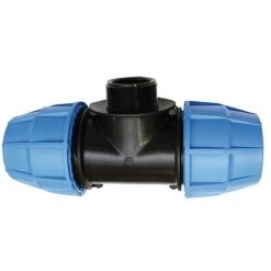 SFERACO Raccord Plastique Tube PE Ø32 - Raccord En Té Fileté Mâle 3/4" (20/27)