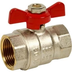 Vanne à Sphère PN40 Passage Intégral ACS Papillon Rouge F/F 1"(26x34) SFERACO