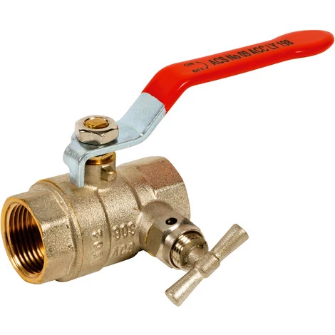 Vanne à Sphère PN40 Passage Intégral ACS Poignée Rouge F/F à Purge 1"1/2 (40x19) SFERACO 3 Vanne à Sphère PN40 Passage Intégral ACS Poignée Rouge F/F à Purge 1"1/2 (40x19) SFERACO