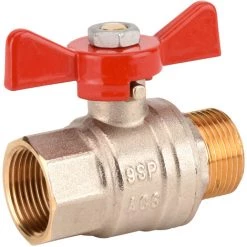 Vanne à Sphère PN40 Passage Intégral ACS Papillon Rouge M/F 3/4"(20x27) SFERACO