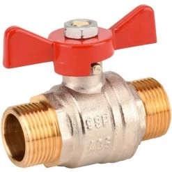 Vanne à Sphère M/M 3/4"(20x27) PN40 Sans Plomb Papillon Rouge SFERACO