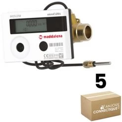 Lot De 5 Compteurs énergie Thermique à Jet Unique Standard Calibre 20 - Mâle 1" (26/34) - Sferaco