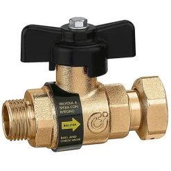 SFERACO Vanne à Sphère Compteur Droit Avec Clapet Anti-retour Mâle 3/4" (20x27) - écrou Tournant 3/4" (20x27)