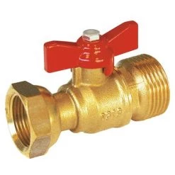 Vanne Et Robinet Laiton - Robinet Compteur - écrou Tournant - Manette Papillon Rouge - FM 3/4''-1/2'' De Sferaco