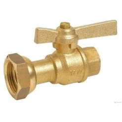 SFERACO Vanne à Sphère Laiton Pour Compteur ACS - Écrou Prisonnier/Mâle - Ø3/4" - Manette Papillon Rouge - Rouge